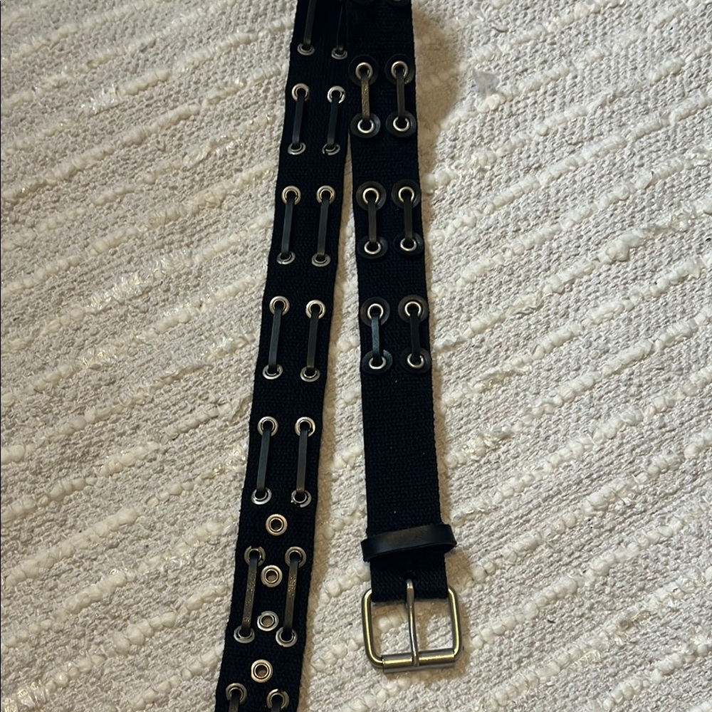Stylish Black Belt with Silver Accents